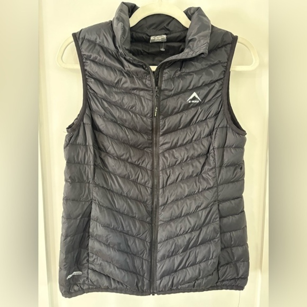 K-Way | Women’s Lightweight Packable Puffer Vest Black Size S – down filled